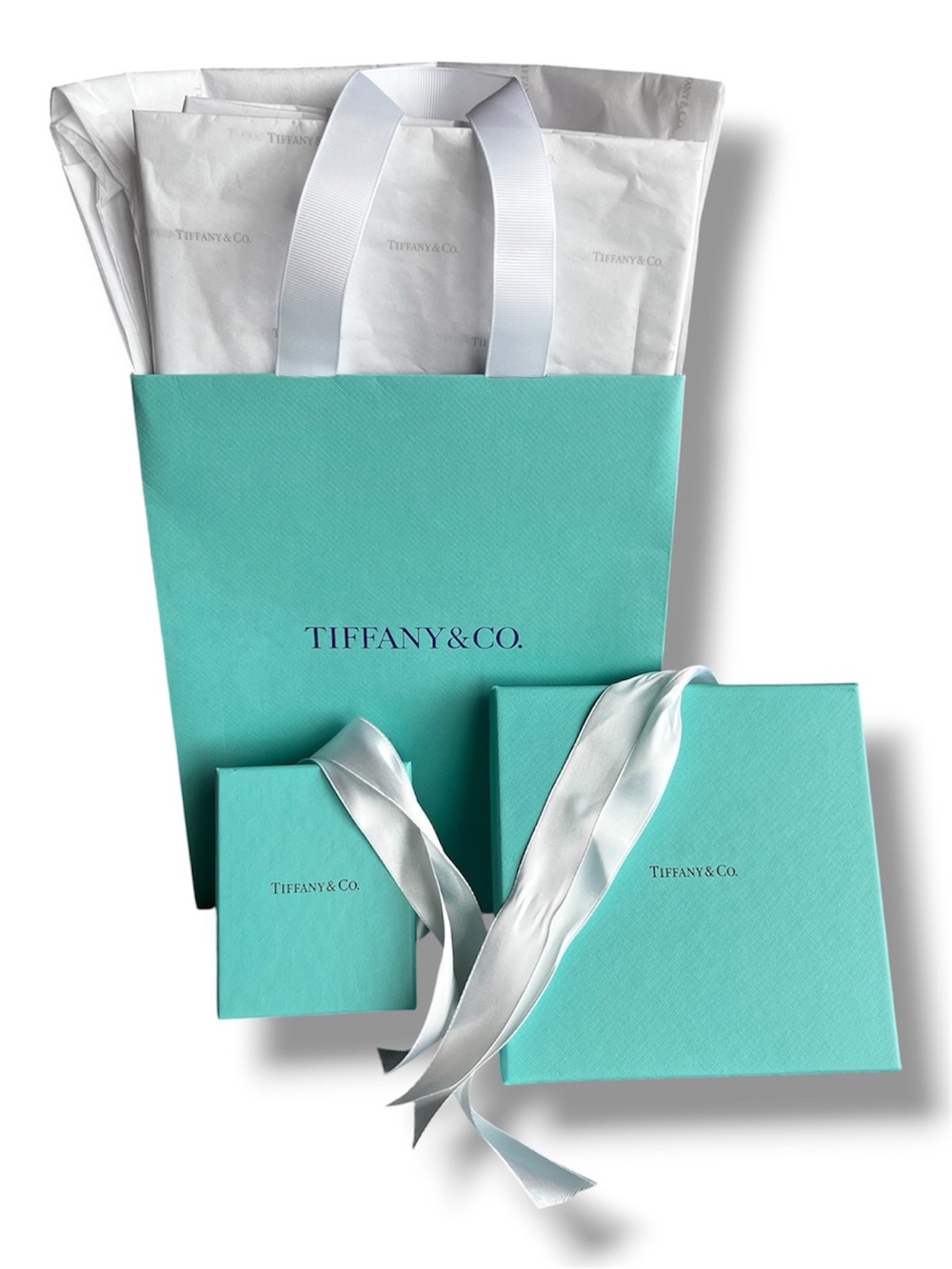 Tiffany & Co. Gift Bag + 2 Gift Boxes Set